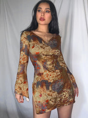 Load image into Gallery viewer, Flared Sleeve Vintage Dress