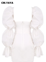 Load image into Gallery viewer, Lantern Sleeve Mini Dress