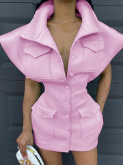 Load image into Gallery viewer, Oversized Collar Dress