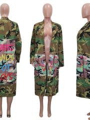Load image into Gallery viewer, Long Sleeve Camouflage Coat