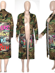 Load image into Gallery viewer, Long Sleeve Camouflage Coat