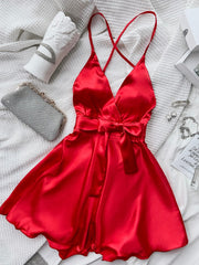 Load image into Gallery viewer, Satin Ruched Mini Dress