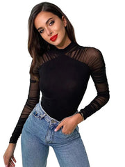Load image into Gallery viewer, Sheer Sleeve Bodysuit