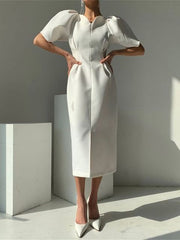 Load image into Gallery viewer, Ruffle Shoulder Sleeve Dress