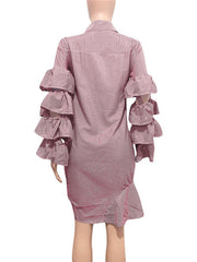 Load image into Gallery viewer, Layered Ruffles Sleeve Dress