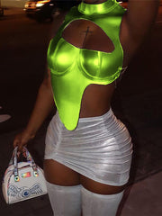 Load image into Gallery viewer, Asymmetric Faux Leather Top