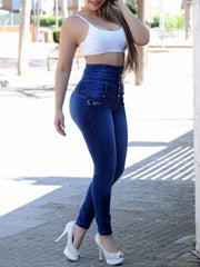 Load image into Gallery viewer, High Waist Denim Pants