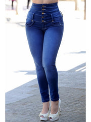 Load image into Gallery viewer, High Waist Denim Pants