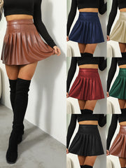 Load image into Gallery viewer, Faux Leather Pleated Skirt