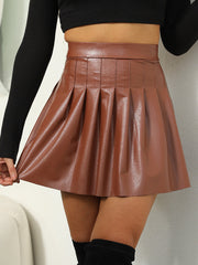 Load image into Gallery viewer, Faux Leather Pleated Skirt