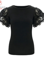 Load image into Gallery viewer, Sheer Lace Shoulder Top