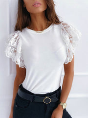 Load image into Gallery viewer, Sheer Lace Shoulder Top