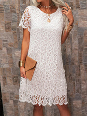 Load image into Gallery viewer, White Lace Summer Dress