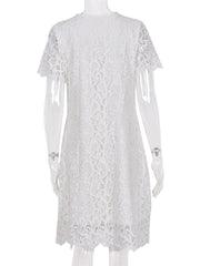 Load image into Gallery viewer, White Lace Summer Dress