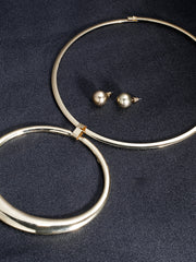 Load image into Gallery viewer, Circle Pendant Chocker & Earrings Set