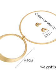 Load image into Gallery viewer, Circle Pendant Chocker & Earrings Set