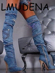 Load image into Gallery viewer, Open Toes Knee High Boots