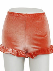 Load image into Gallery viewer, Velvet Ruffled High Waist Shorts
