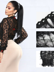 Load image into Gallery viewer, Mini-Bows Sheer Crop Top