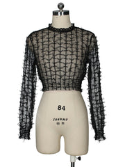 Load image into Gallery viewer, Mini-Bows Sheer Crop Top