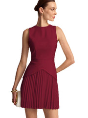 Load image into Gallery viewer, Elegant Waist-Cinching Pleated Dress