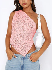 Load image into Gallery viewer, Lace Asymmetrical Top