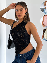 Load image into Gallery viewer, Lace Asymmetrical Top