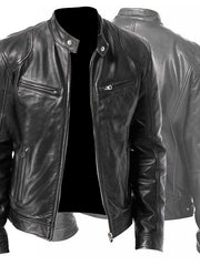 Load image into Gallery viewer, Men's Zip-Up PU Leather Cardigan Jacket