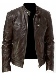 Load image into Gallery viewer, Men's Zip-Up PU Leather Cardigan Jacket