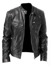 Load image into Gallery viewer, Men's Zip-Up PU Leather Cardigan Jacket