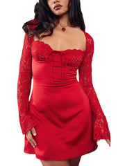 Load image into Gallery viewer, Lace Long Sleeve Dress