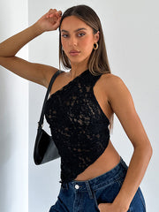 Load image into Gallery viewer, Lace Asymmetrical Top