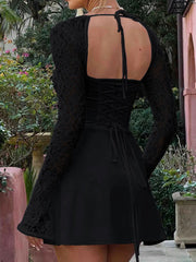 Load image into Gallery viewer, Lace Long Sleeve Dress
