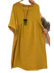 Load image into Gallery viewer, Women's Cotton Linen Vintage Summer Dress