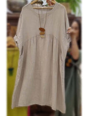 Load image into Gallery viewer, Women's Cotton Linen Vintage Summer Dress