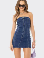 Load image into Gallery viewer, Denim Tube Top Dress
