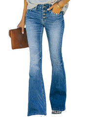 Load image into Gallery viewer, High Waist Bell Bottom Jeans
