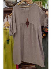 Load image into Gallery viewer, Women's Cotton Linen Vintage Summer Dress