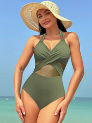 Load image into Gallery viewer, Halter-neck One-piece Swimsuit
