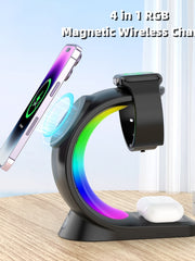 Load image into Gallery viewer, 4 In 1 Magnetic Wireless Charger Fast Charging