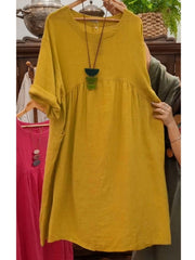 Load image into Gallery viewer, Women's Cotton Linen Vintage Summer Dress