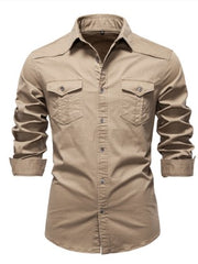 Load image into Gallery viewer, Long-sleeved Denim Shirt