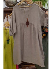 Load image into Gallery viewer, Women's Cotton Linen Vintage Summer Dress