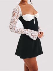 Load image into Gallery viewer, Lace Long Sleeve Dress