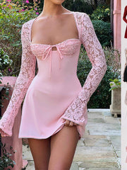 Load image into Gallery viewer, Lace Long Sleeve Dress