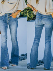 Load image into Gallery viewer, High Waist Bell Bottom Jeans
