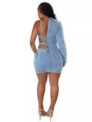 Load image into Gallery viewer, Asymmetrical Denim Dress
