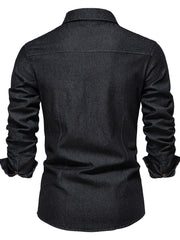 Load image into Gallery viewer, Long-sleeved Denim Shirt