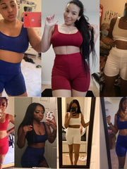 Load image into Gallery viewer, Crop Top Tank Top and Bicycle Shorts
