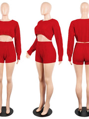 Load image into Gallery viewer, Knitted Crop Top &amp; Shorts Set
